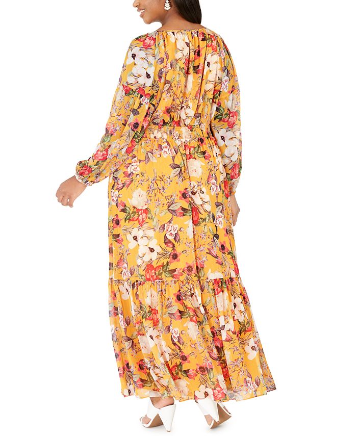 INC International Concepts INC Plus Size Printed Ruffled Peasant Dress ...