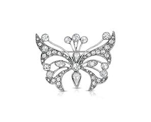image of 2028 Crystal Butterfly Brooch Pin