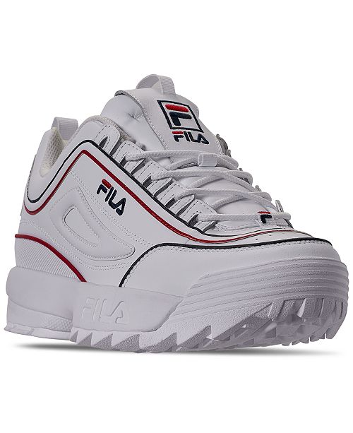 Fila Men S Disruptor Ii Contrast Piping Casual Athletic Sneakers From