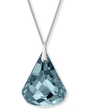 image of Swarovski Silver-Tone Crystal Pendant Necklace, 24-3/8