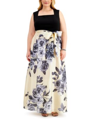 plus size floral gown