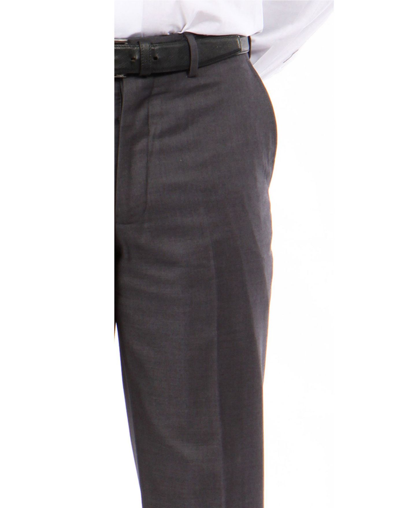 Мужские брюки Tazio Slim-Fit Flat Front Stretch Dress Pants, цвет: Тёмный серый — фото 2