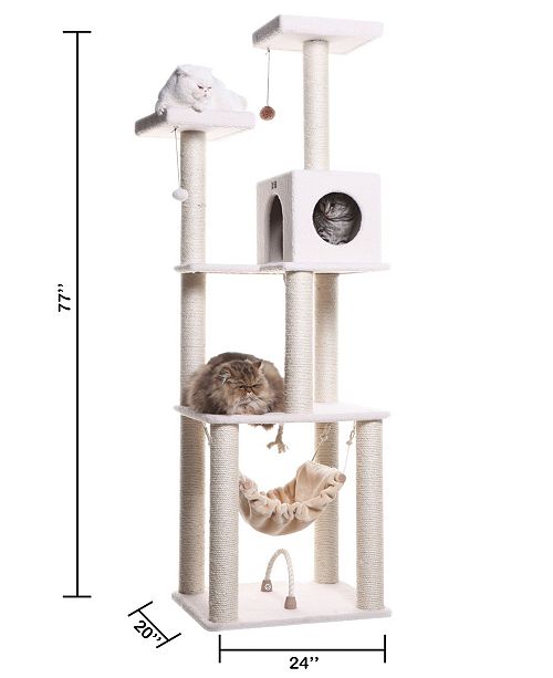Armarkat Cat Tree 4 Levels With Rope Swing Hammock Condo And