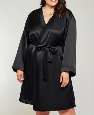 Plus Size Marina Lux Satin Robe Lingerie