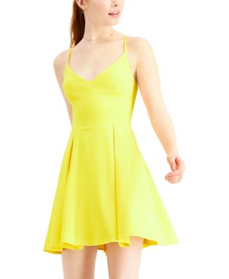 yellow short dresses juniors