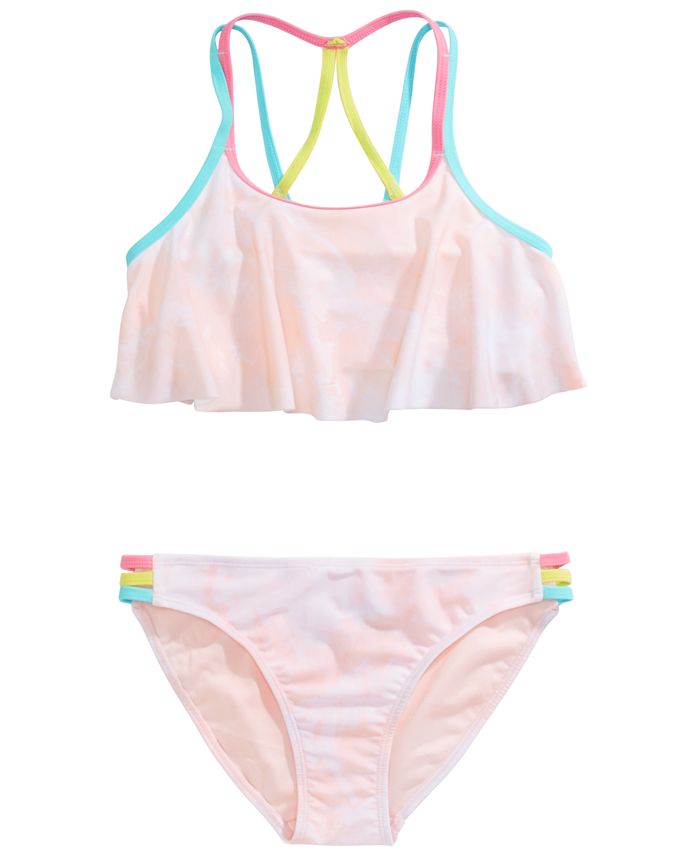 Ideology Big Girls 2-Pc. Pastel Flounce Swimsuit, Created for Macy's ...