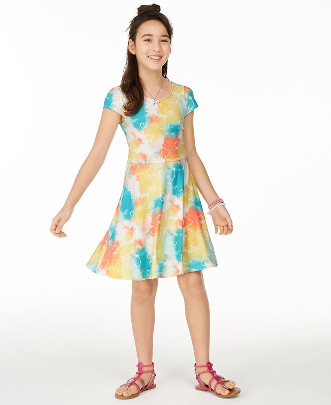 Epic Threads Big Girls Tie-Dye Printed Dress, Created for Macy's ...
