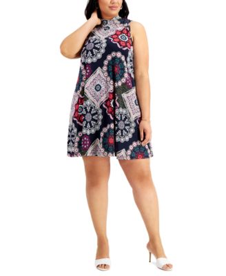 Medallion-Print Trapeze Dress 