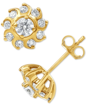 image of Diamond Sun Cluster Stud Earrings (7/8 ct. t.w.) in 10k Gold