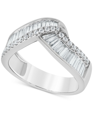 image of Diamond Baguette Statement Ring (1 ct. t.w.) in 14k White Gold