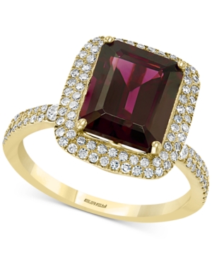 image of Effy Rhodolite Garnet (3-7/8 ct. t.w.) & Diamond (3/8 ct. t.w.) Statement Ring in 14k Gold