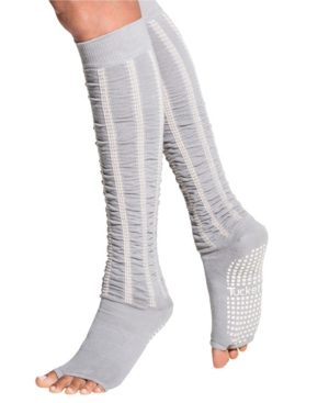 Tucketts Women's Open Toe Grip Sock for Pilates Barre Yoga Knee High