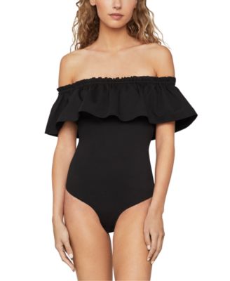 off the shoulder ruffle bodysuit