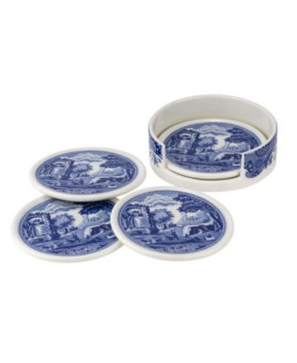 Spode Blue Italian 5 PC Ceramic Coaster Set - Macy's