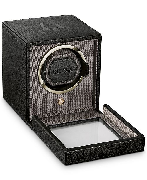 Bulova Black Vegan Leather Watch Winder Reviews Watches Jewelry Watches Macy S