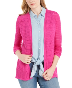Charter Club Open-Front Pointelle Cardigan Created for Macy's