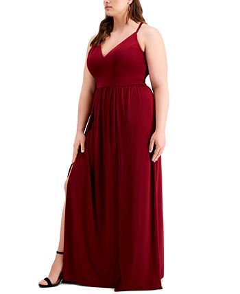 Emerald Sundae Trendy Plus Size Lace-Back Gown - Macy's