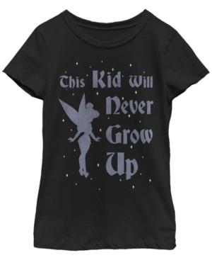 Big Girls Tinkerbell Girl Won't Grow Up Short Sleeve T-shirt