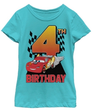 Big Girls Cars-Cars 2 Lightning Birthday 4 Short Sleeve T-shirt