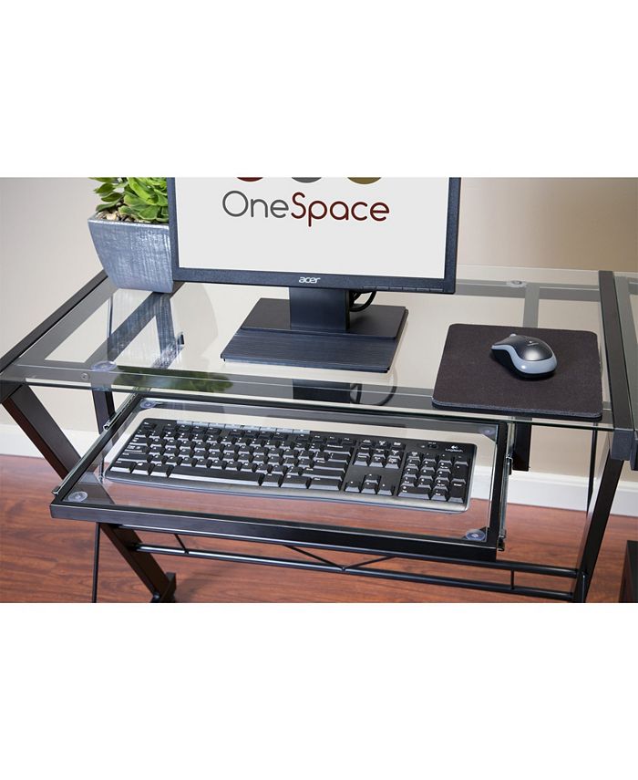 OneSpace Ultramodern Glass LShape Desk Macy's
