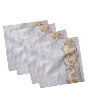 Ambesonne Seashells Set of 4 Napkins 12