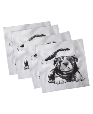 Ambesonne Bulldog Set of 4 Napkins 12