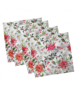 Ambesonne Floral Set of 4 Napkins 12