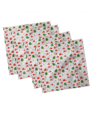Ambesonne Christmas Set of 4 Napkins 12