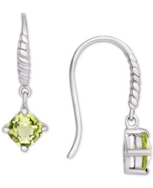 image of Peridot Drop Earrings (1 ct. t.w.) Threader Drop Earrings in Sterling Silver