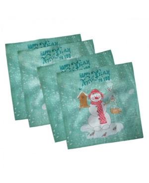Ambesonne Snowman Set of 4 Napkins 12