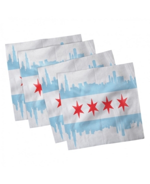 Ambesonne Chicago Skyline Set of 4 Napkins 12