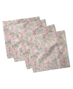 Ambesonne Bicycle Set of 4 Napkins 12