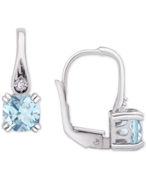 image of Blue Topaz Leverback Drop Earrings (1-1/6 ct. t.w.) in Sterling Silver