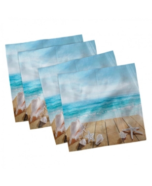 Ambesonne Seashells Set of 4 Napkins 18