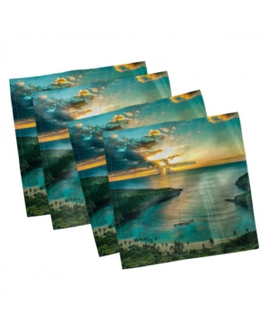 Ambesonne Hawaiian Set of 4 Napkins 18