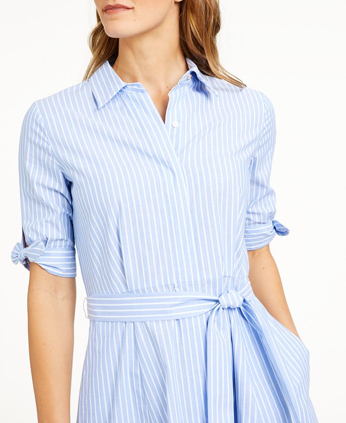 Calvin Klein Cotton Striped Shirtdress & Reviews - Dresses - Women - Macy's