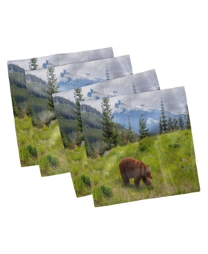 Ambesonne Bear Set of 4 Napkins 18