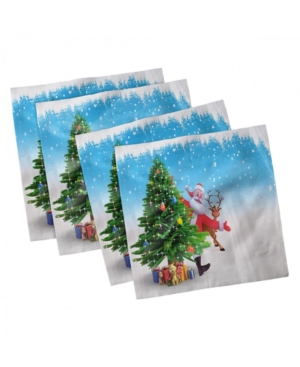 Ambesonne Santa Set of 4 Napkins 18