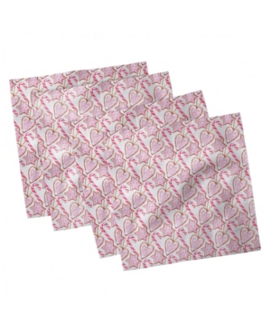 Ambesonne Candy Cane Set of 4 Napkins 18