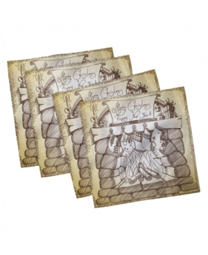 Ambesonne Fireplace Set of 4 Napkins 18