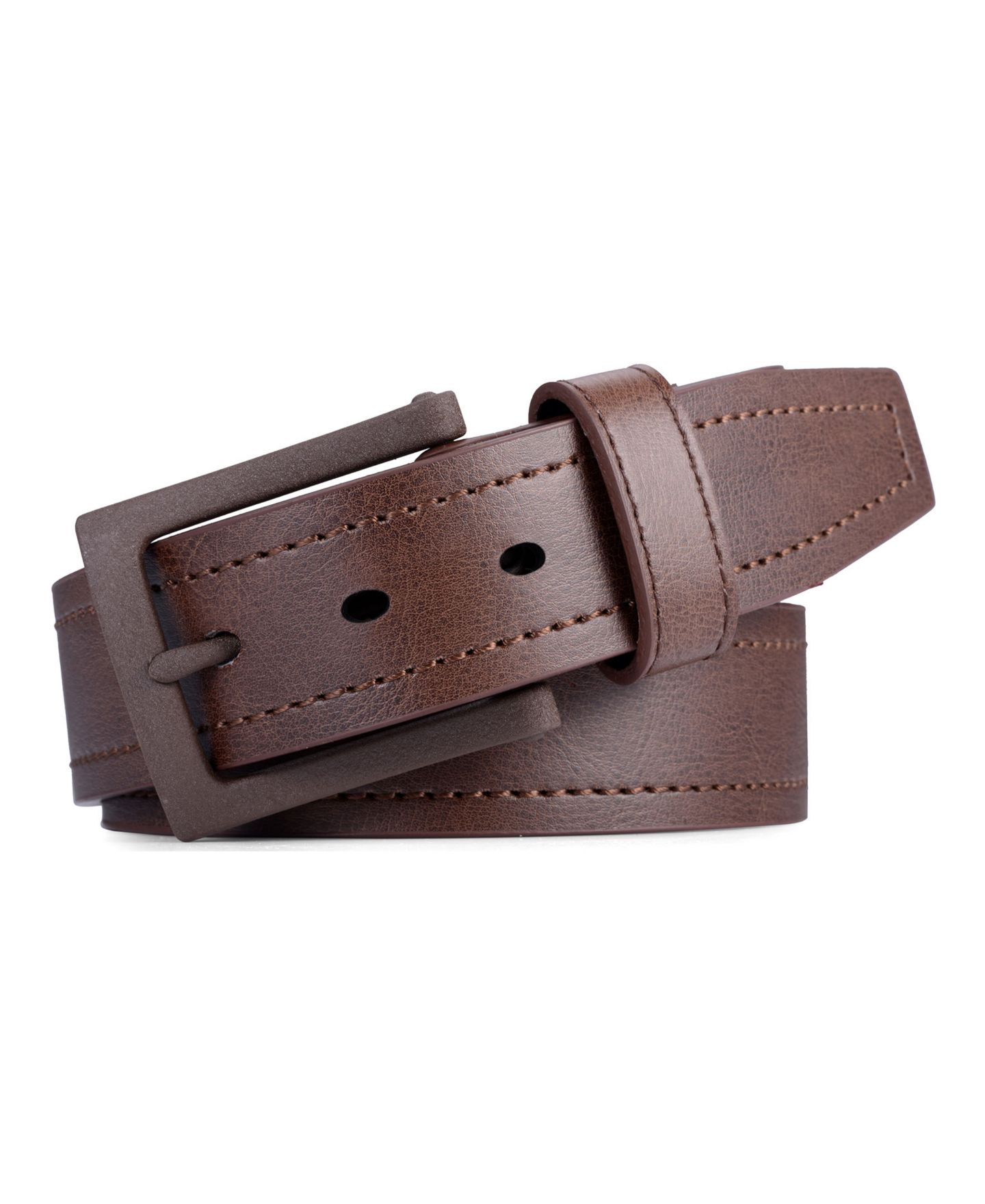 Мужской ремень Gallery Seven Solid Casual Prong Belt, цвет: Бордовый — фото 2