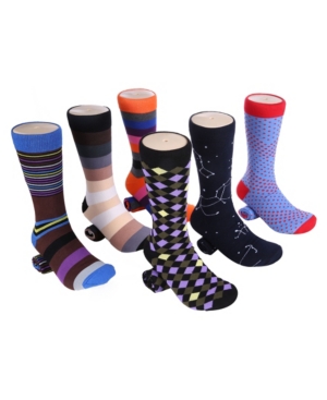 Mio Marino Men's Bold Designer Dress Socks Pack of 6
