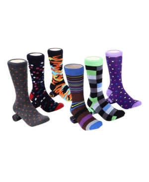 Mio Marino Men's Bold Designer Dress Socks Pack of 6