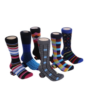 Mio Marino Men's Bold Designer Dress Socks Pack of 6