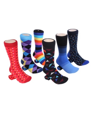 Mio Marino Men's Bold Designer Dress Socks Pack of 6
