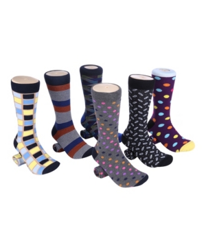 Mio Marino Men's Bold Designer Dress Socks Pack of 6