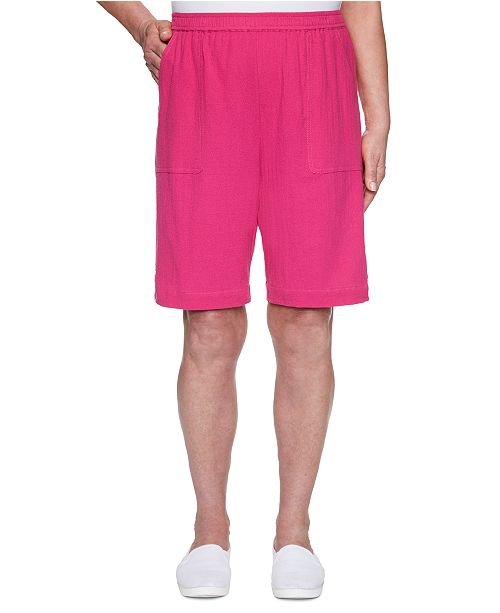 Alfred Dunner Laguna Beach Cotton Button Trim Shorts Reviews