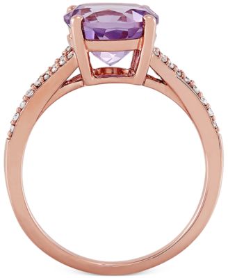 Pink Amethyst (2-1/2 ct. t.w.) & Diamond (1/10 ct. t.w.) in 14k Rose Gold