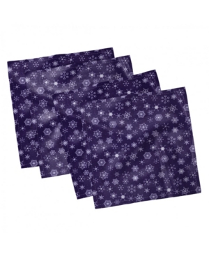 Ambesonne Snowflake Set of 4 Napkins 18