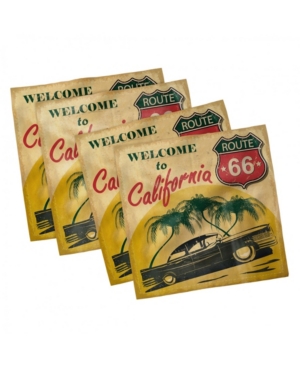 Ambesonne Retro Set of 4 Napkins 18